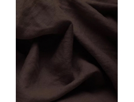 Ткань "Dark Brown" с эффектом помятости (stone wash) 100% лён